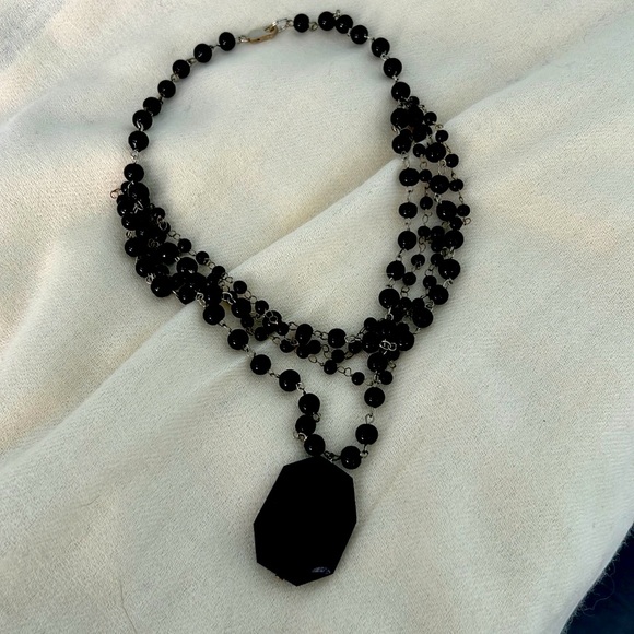 Keren Creations BoHo style black statement necklace - Picture 1 of 2